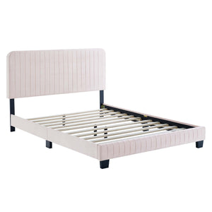 Celine Channel Tufted Performance Velvet Queen Platform Bed by Modway