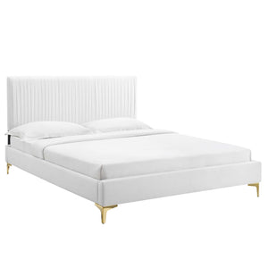 Peyton Performance Velvet Queen Platform Bed by Modway