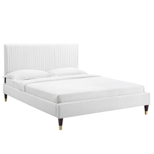 Peyton Performance Velvet Queen Platform Bed by Modway
