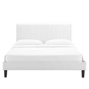 Peyton Performance Velvet Queen Platform Bed by Modway