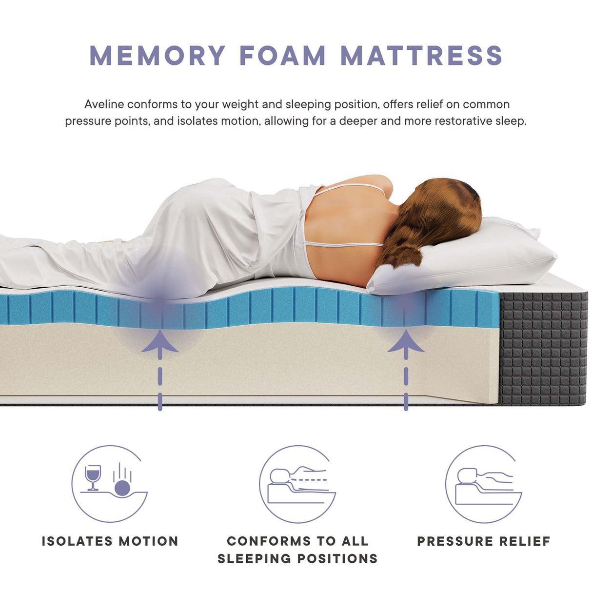 Aveline 12" Memory Foam King Mattress by Modway