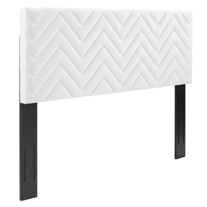 Leah Chevron Tufted Performance Velvet Queen Platform Bed by Modway