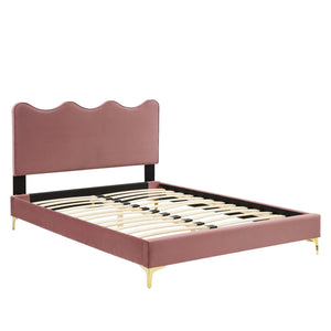 Current Performance Velvet Queen Platform Bed by Modway
