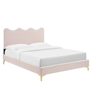 Current Performance Velvet Queen Platform Bed by Modway