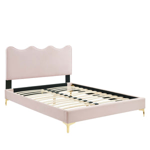 Current Performance Velvet Queen Platform Bed by Modway