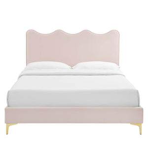 Current Performance Velvet Queen Platform Bed by Modway