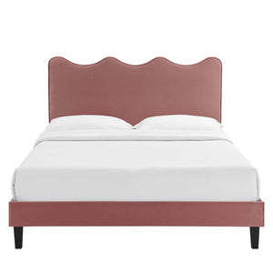 Current Performance Velvet Queen Platform Bed by Modway