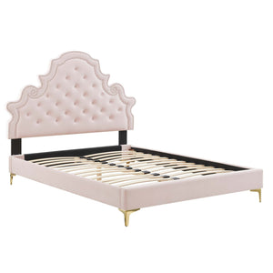 Gwyneth Tufted Performance Velvet Queen Platform Bed by Modway
