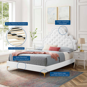 Gwyneth Tufted Performance Velvet Queen Platform Bed by Modway