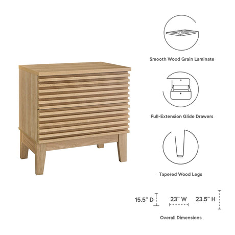 Render Two-Drawer Nightstand by Modway