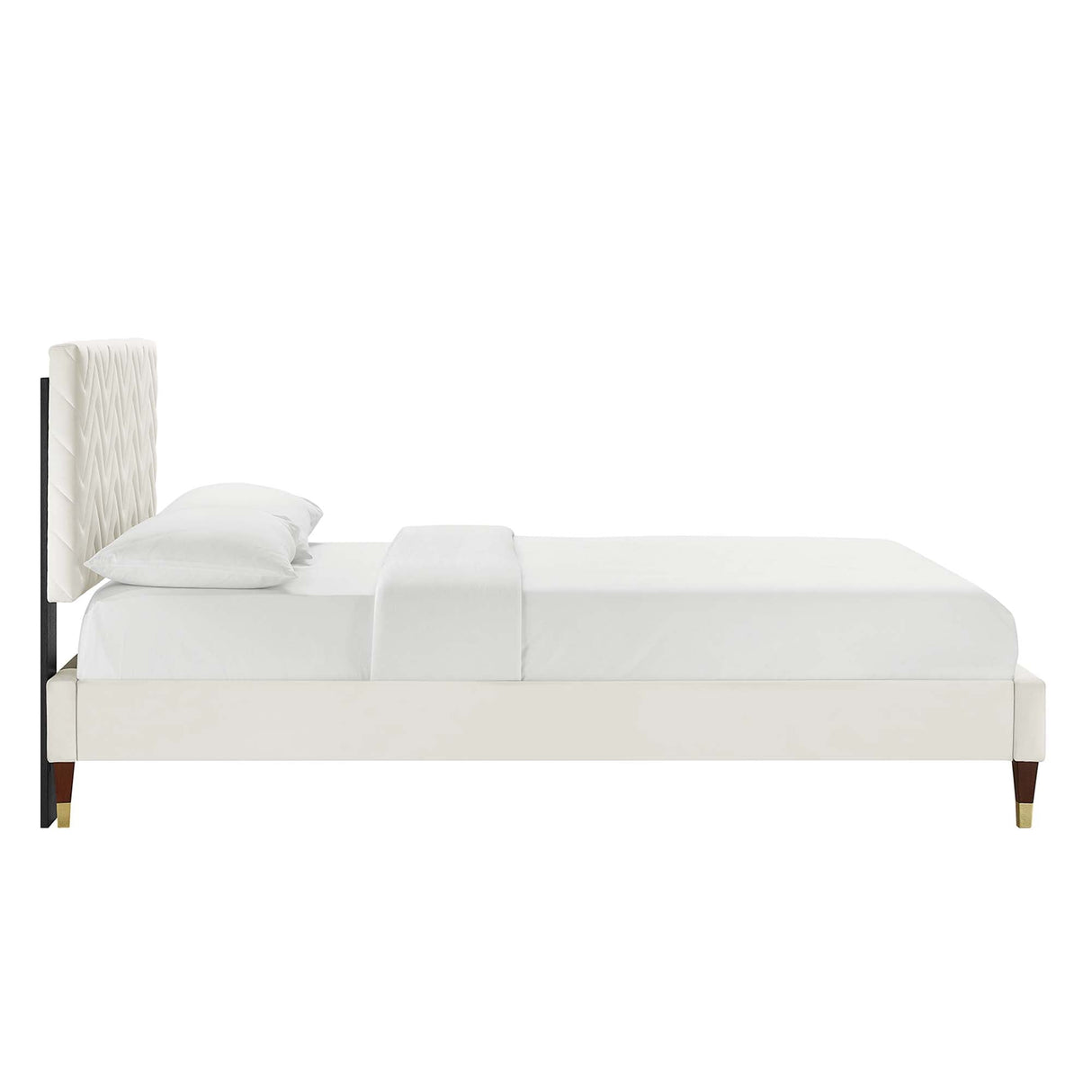 Leah Chevron Tufted Performance Velvet Queen Platform Bed by Modway