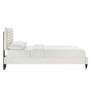 Sofia Channel Tufted Performance Velvet Queen Platform Bed by Modway