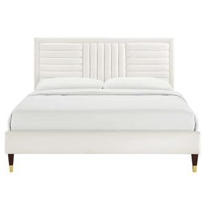 Sofia Channel Tufted Performance Velvet Queen Platform Bed by Modway