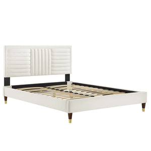 Sofia Channel Tufted Performance Velvet Queen Platform Bed by Modway