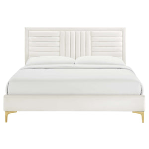 Sofia Channel Tufted Performance Velvet Queen Platform Bed by Modway