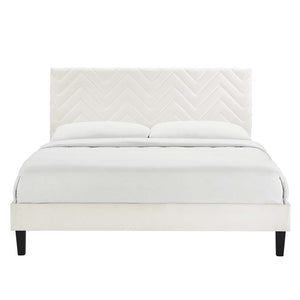 Leah Chevron Tufted Performance Velvet Full Platform Bed by Modway