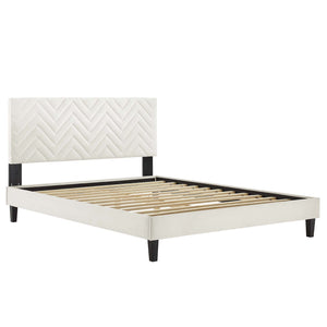 Leah Chevron Tufted Performance Velvet Full Platform Bed by Modway