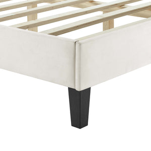 Leah Chevron Tufted Performance Velvet Full Platform Bed by Modway