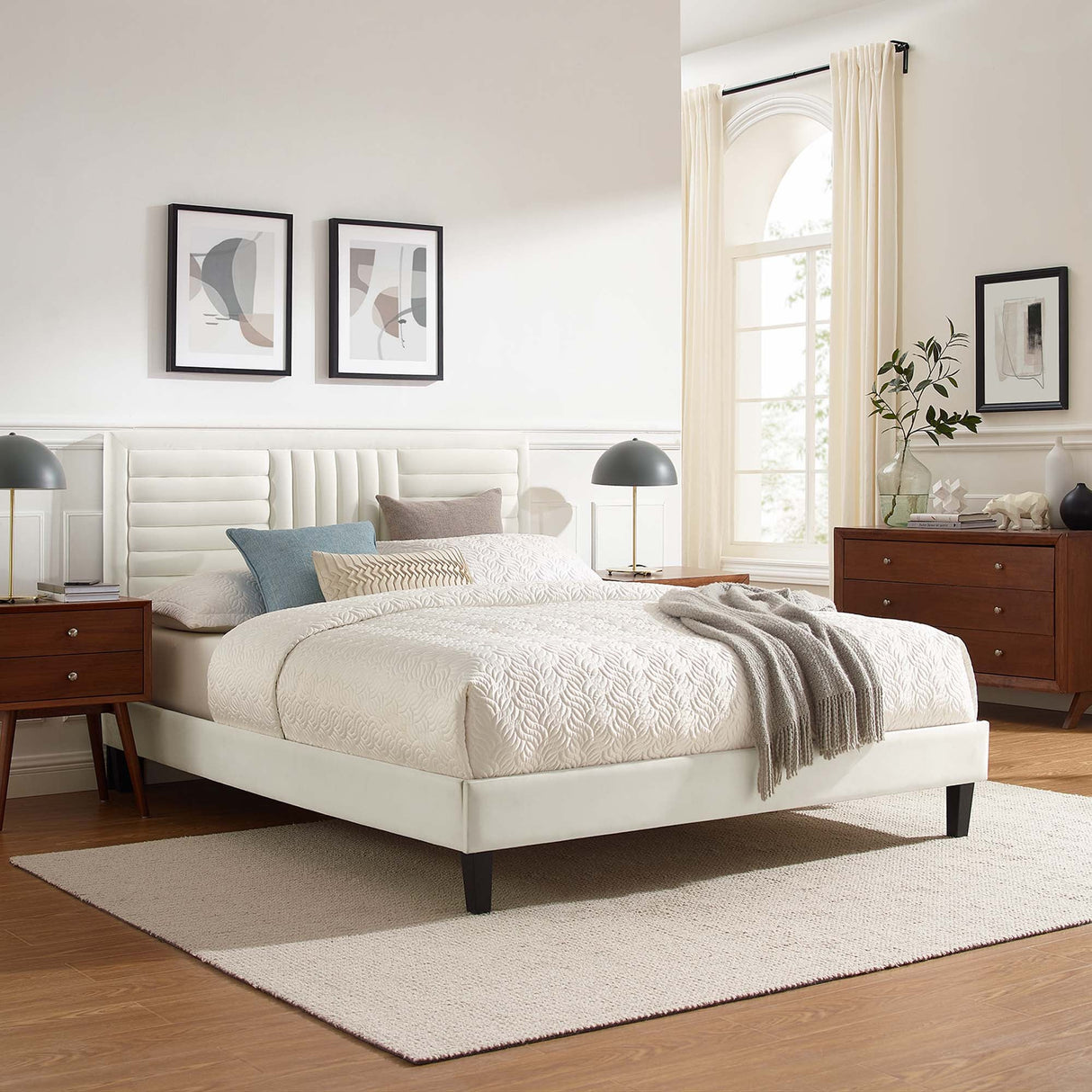 Sofia Channel Tufted Performance Velvet Full Platform Bed by Modway