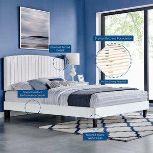 Alessi Performance Velvet Twin Platform Bed by Modway