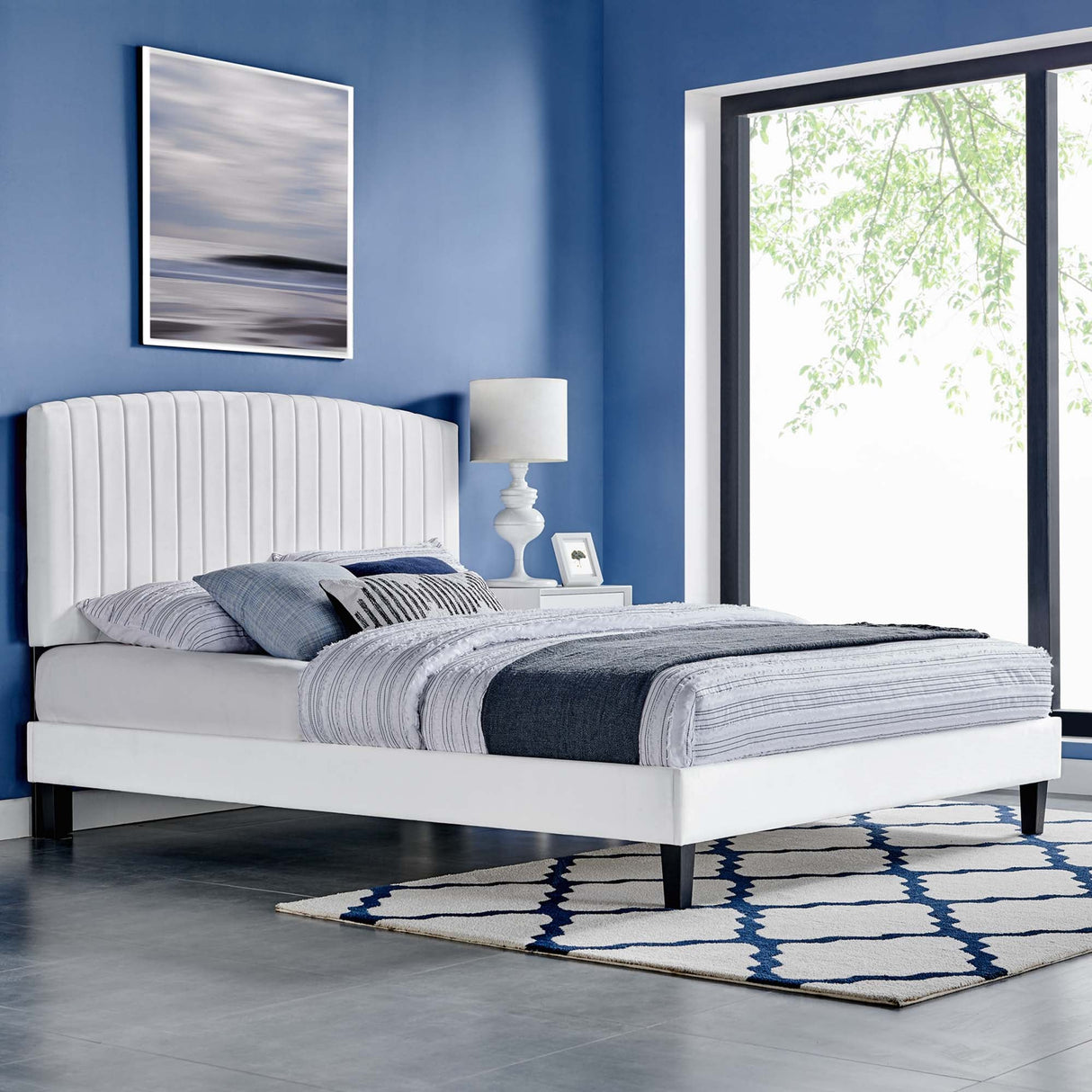Alessi Performance Velvet Twin Platform Bed by Modway