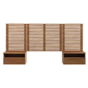 Render Wall Mount Twin Headboard and Modern Nightstands by Modway