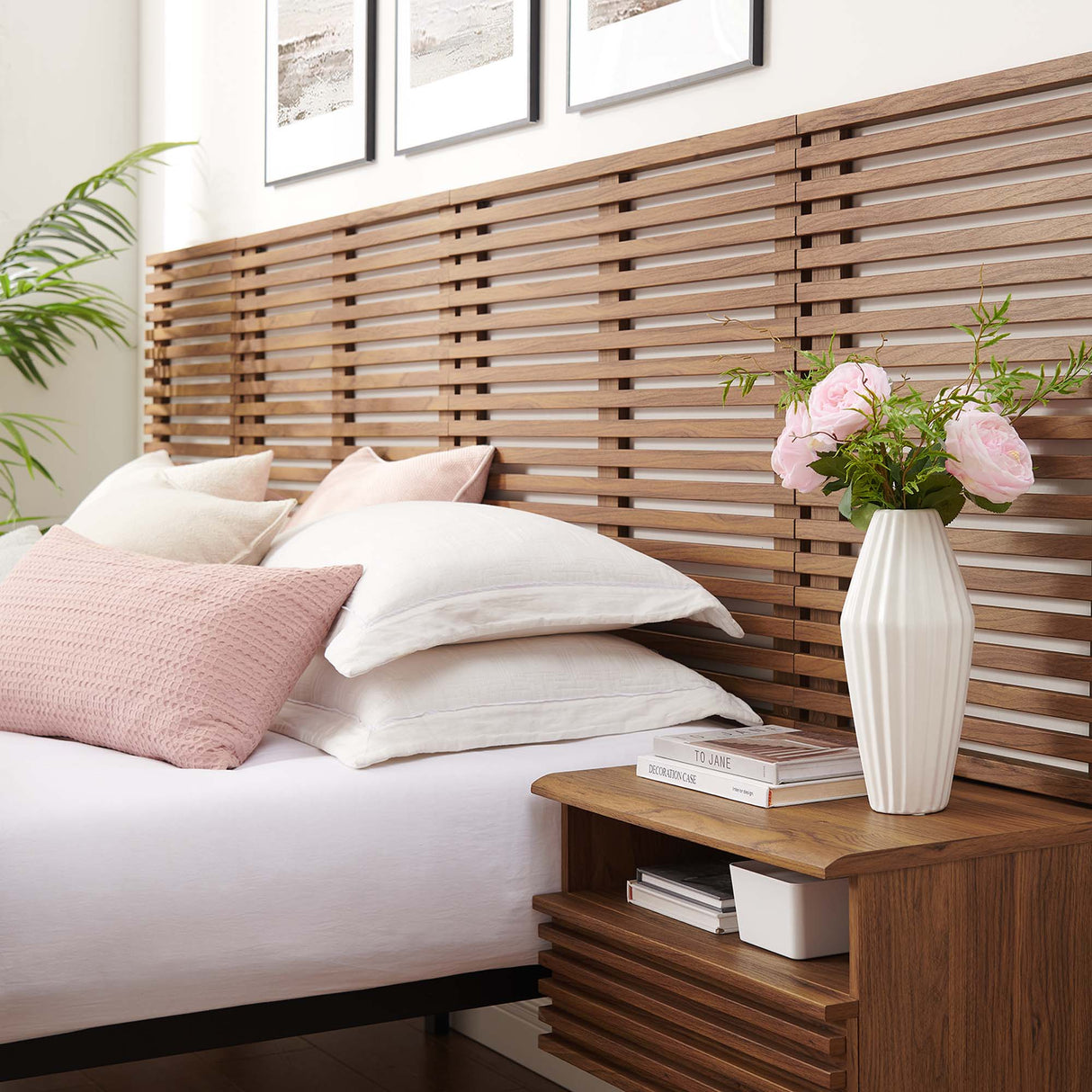 Render Wall Mount King Headboard and Nightstands by Modway