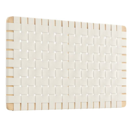 Sparta Weave Wall-Mount Vegan Leather Twin Headboard by Modway