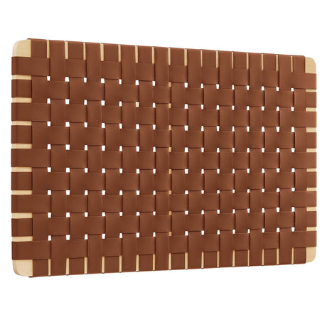 Sparta Weave Wall-Mount Vegan Leather Twin Headboard by Modway