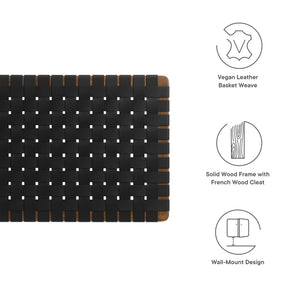 Sparta Weave Wall-Mount Vegan Leather Twin Headboard by Modway