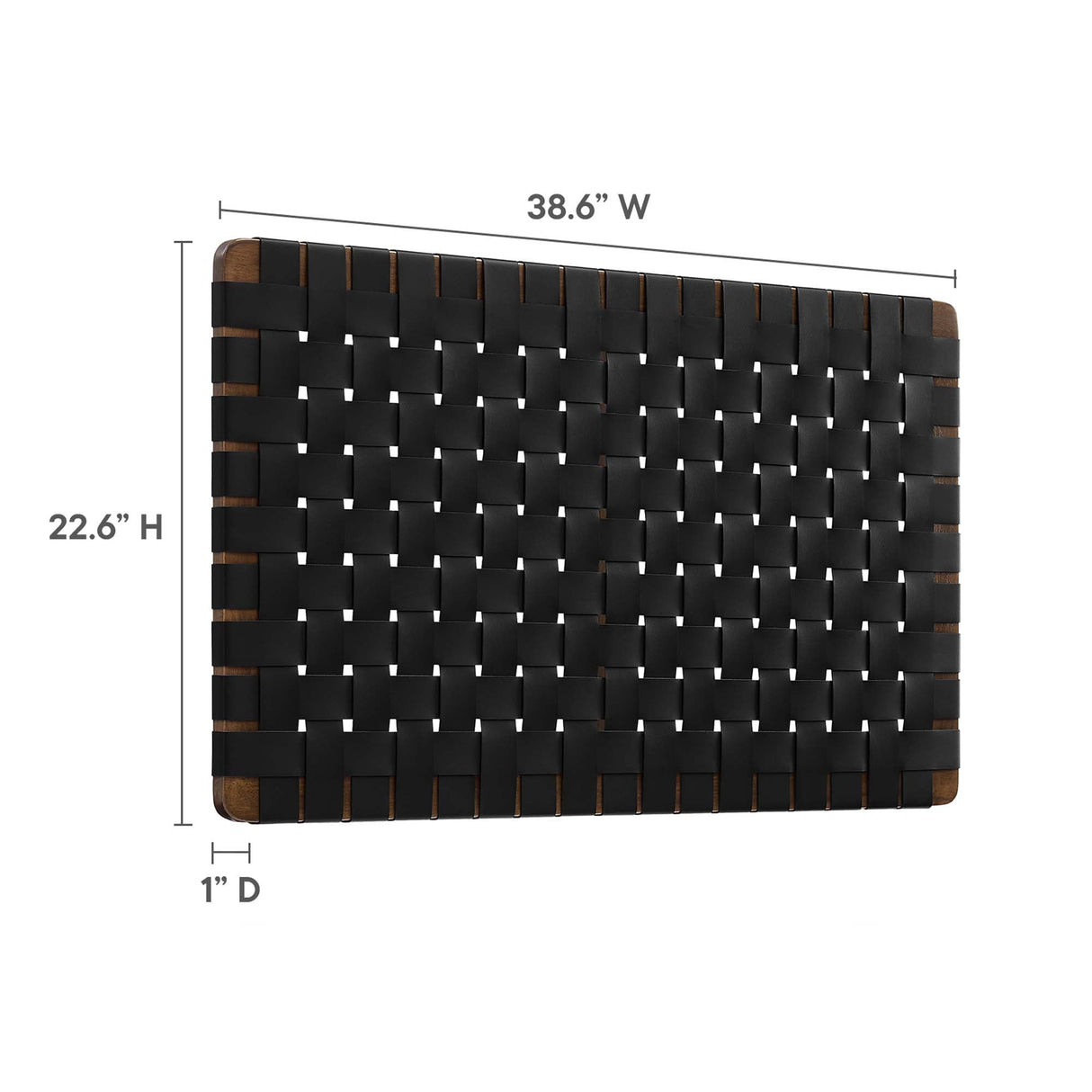 Sparta Weave Wall-Mount Vegan Leather Twin Headboard by Modway