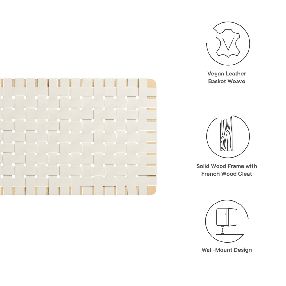 Sparta Weave Vegan Leather Full Headboard by Modway
