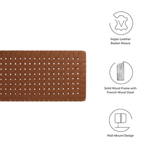 Sparta Weave Wall-Mount Vegan Leather King Headboard