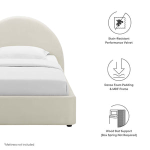 Resort Performance Velvet Arched Round Twin Platform Bed by Modway