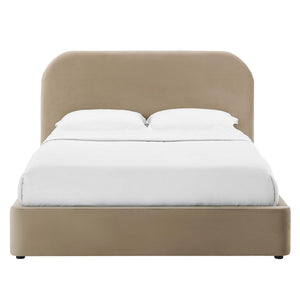 Keynote Performance Velvet Curved Full Platform Bed by Modway