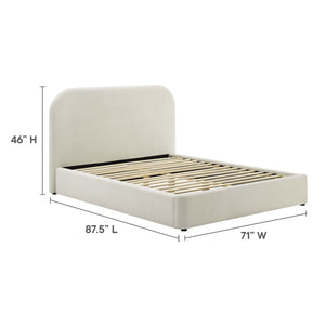 Keynote Performance Velvet Curved Queen Platform Bed by Modway