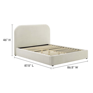 Keynote Performance Velvet Curved King Platform Bed by Modway