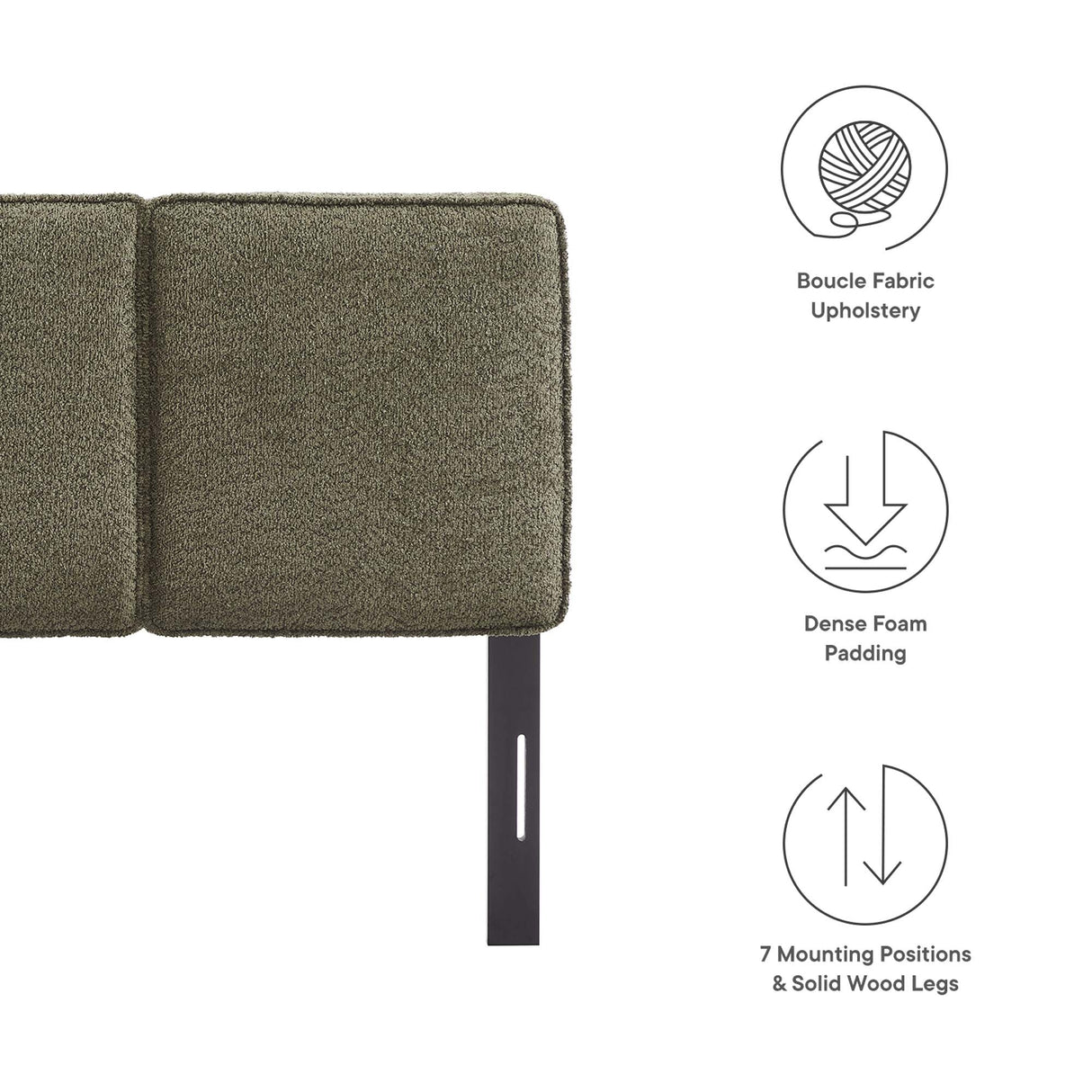 Lindee Boucle Fabric Twin Headboard by Modway