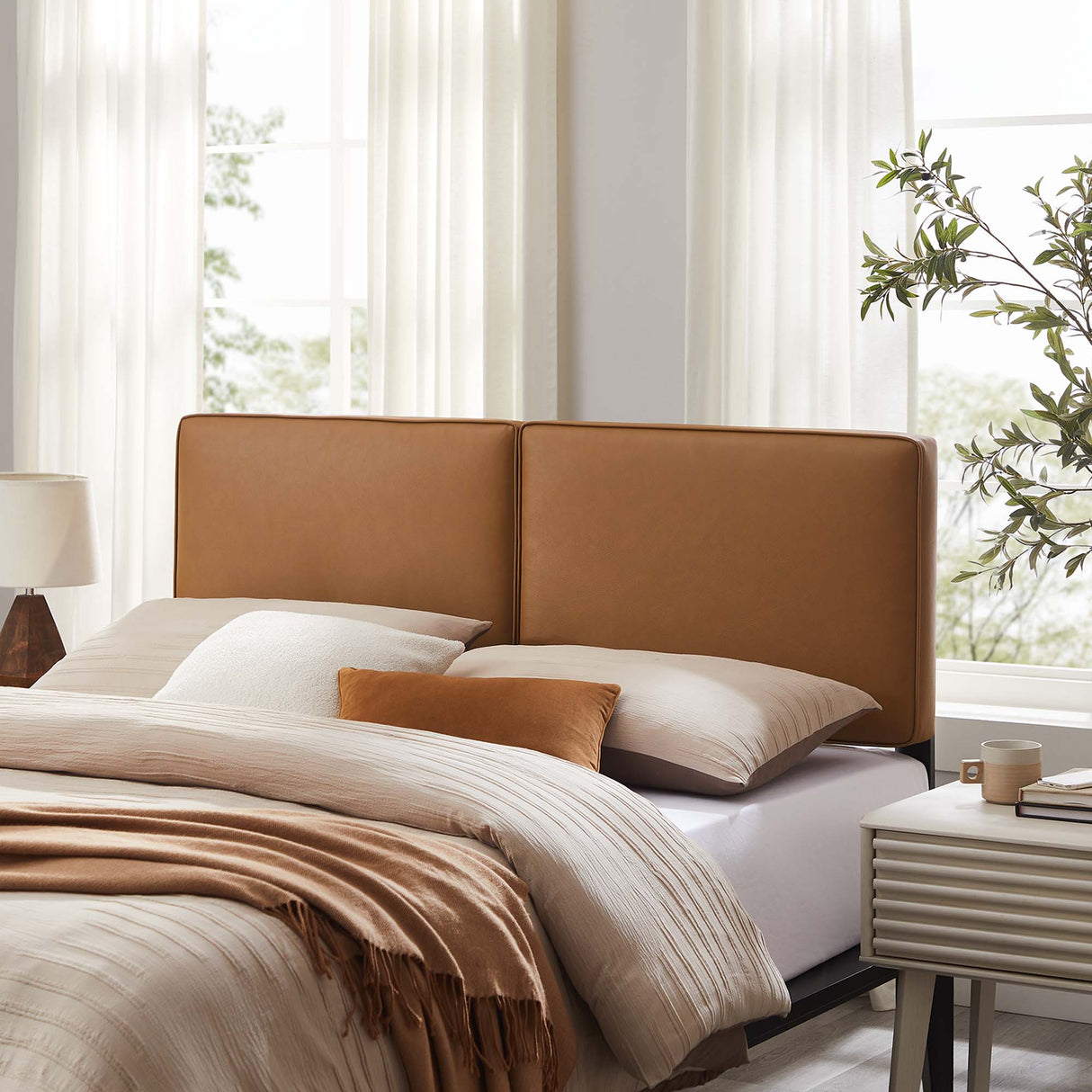 Lindee Vegan Leather King Headboard by Modway