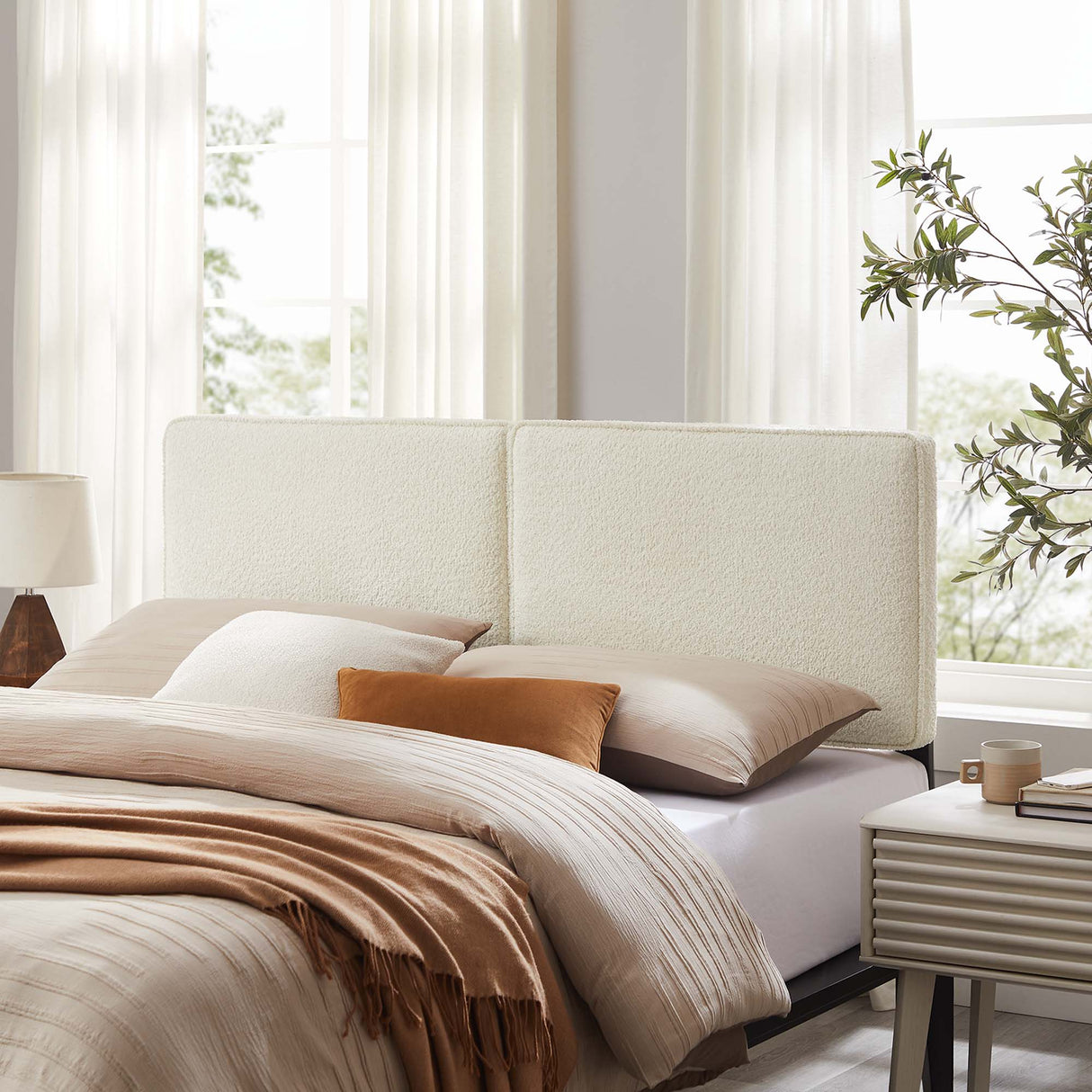 Lindee Boucle Fabric King Headboard by Modway