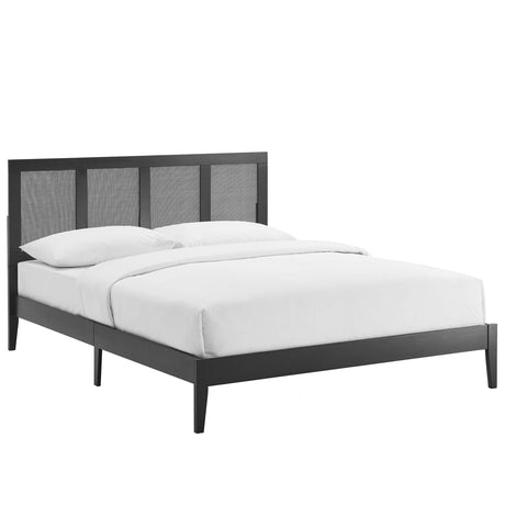 Sirocco Rattan and Wood Queen Platform Bed by Modway