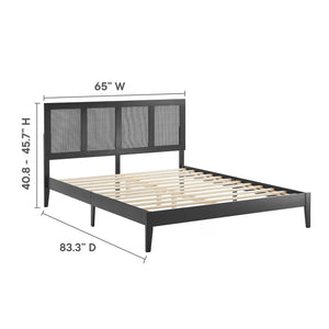 Sirocco Rattan and Wood Queen Platform Bed by Modway