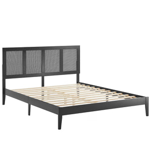 Sirocco Rattan and Wood Queen Platform Bed by Modway