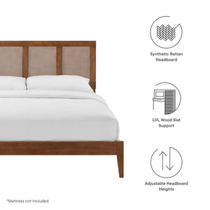 Sirocco Rattan and Wood Queen Platform Bed by Modway