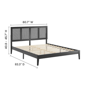 Sirocco Rattan and Wood King Platform Bed by Modway