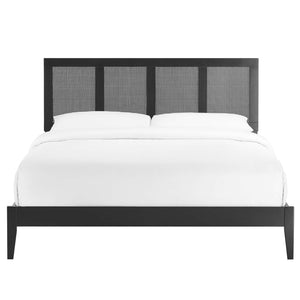 Sirocco Rattan and Wood King Platform Bed by Modway