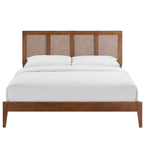 Sirocco Rattan and Wood King Platform Bed by Modway