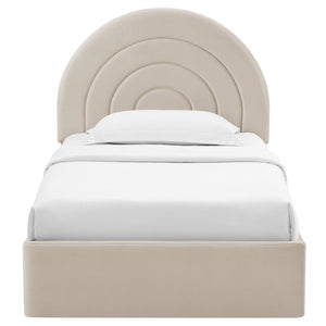 Solana Arched Performance Velvet Twin Platform Bed