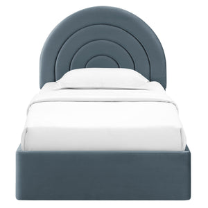Solana Arched Performance Velvet Twin Platform Bed
