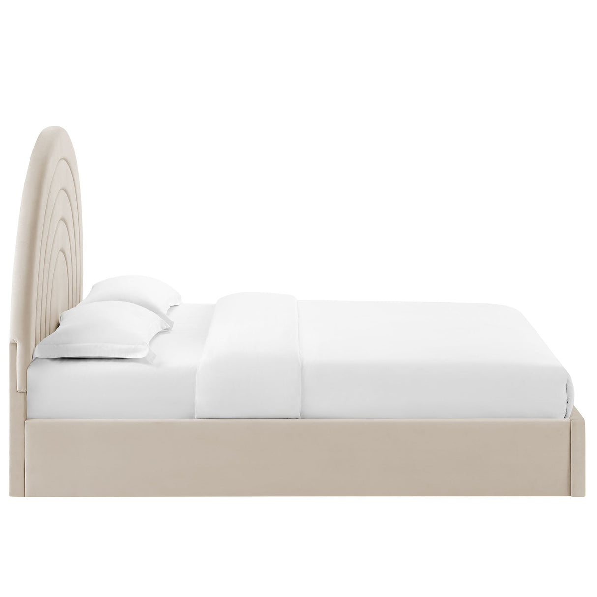 Solana Arched Performance Velvet Full Platform Bed